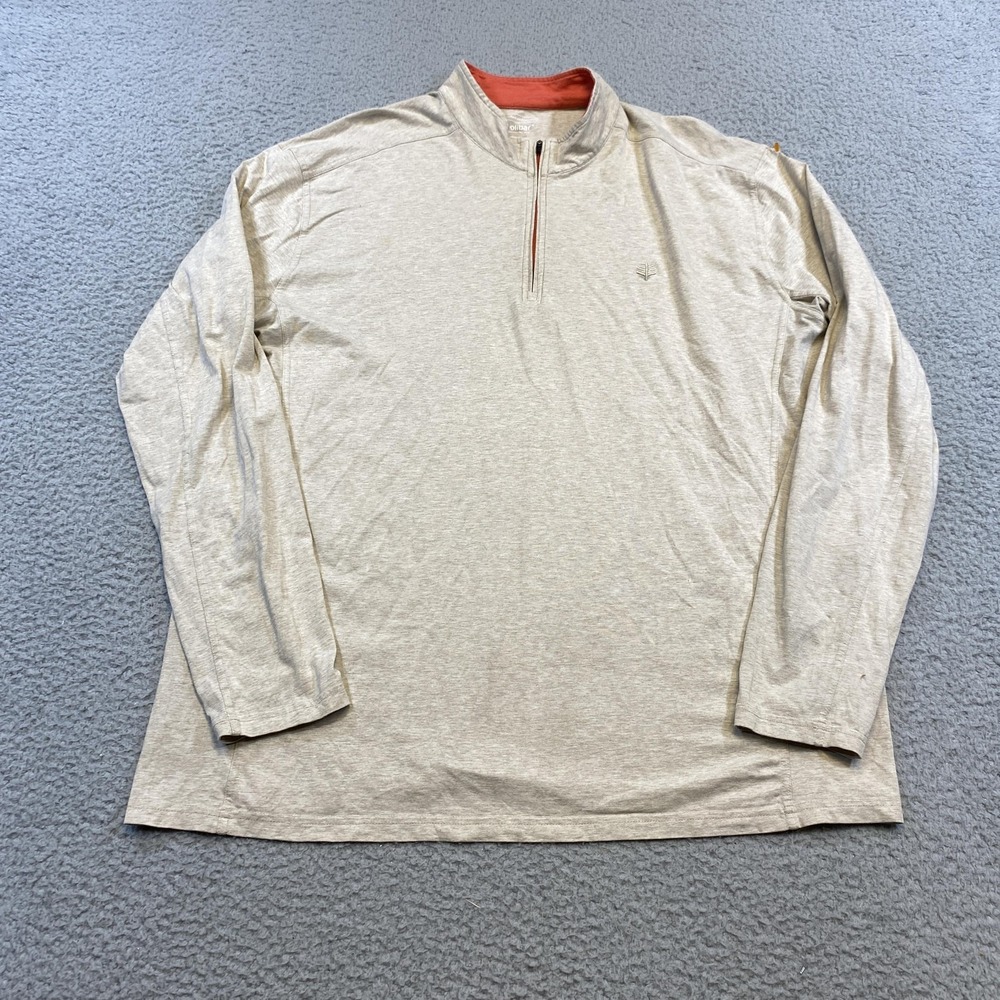 Coolibar Pullover Mens XL Heather Beige Quarter Zip UPF 50+ Sun Protection